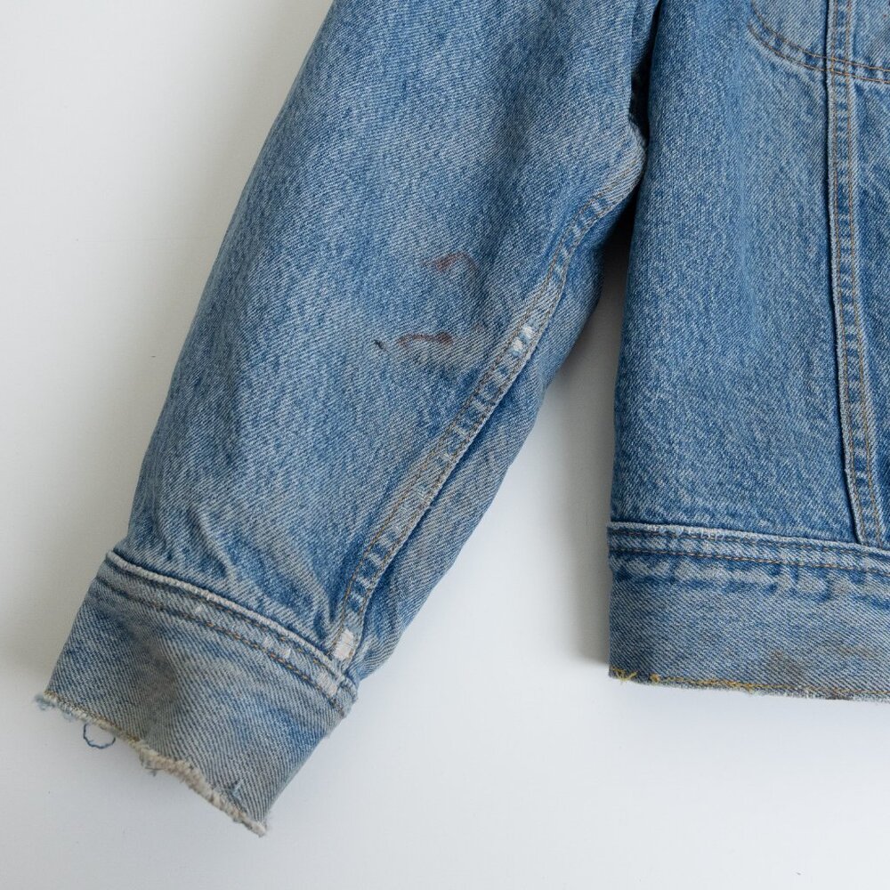Vintage Lee Storm Rider Denim Jacket Blanket Lined Corduroy Collar - Picture 10 of 14